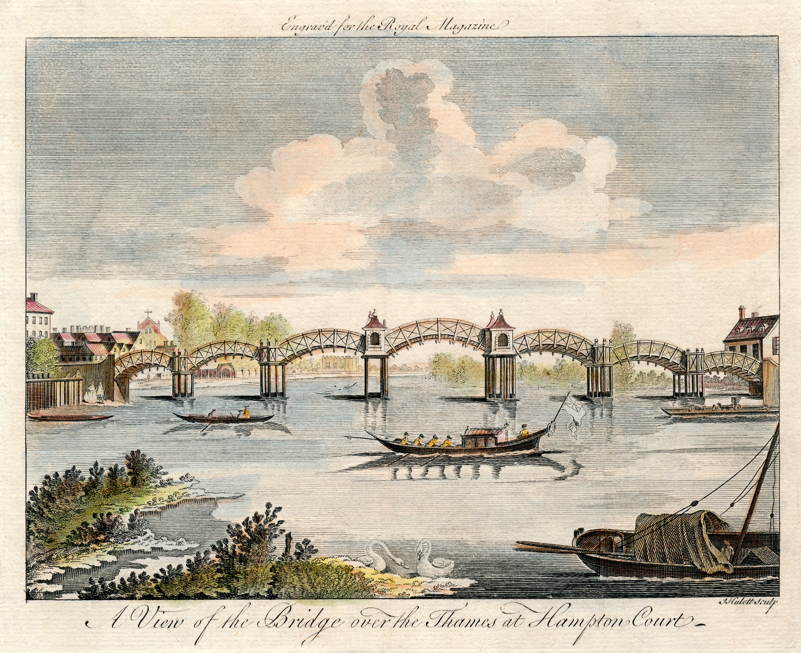 Hampton Court Bridge,river view,prints
